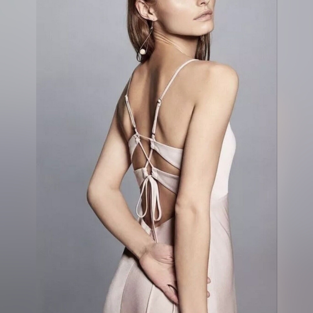 BCBGMaxazria | Rose Lace Up Maxi Gown 12